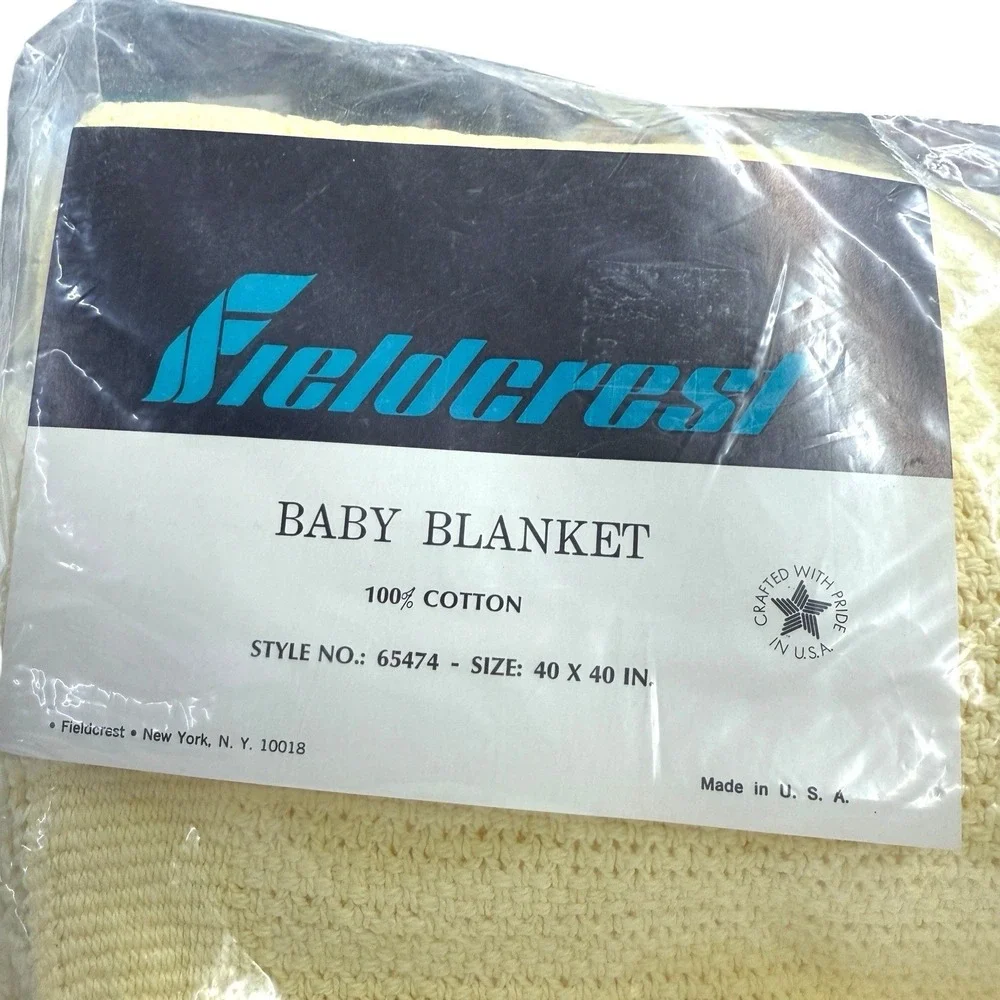 Fieldcrest Cannon Baby Blanket 100% Cotton Yellow‎  40 x 40